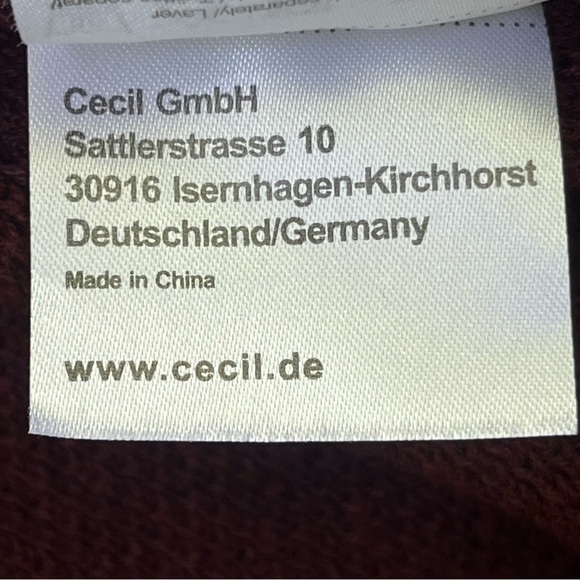 Cecil Germany‎ Open Front Light Weight Cardigan Small Plum Minimalist Bohemian - Picture 8 of 10